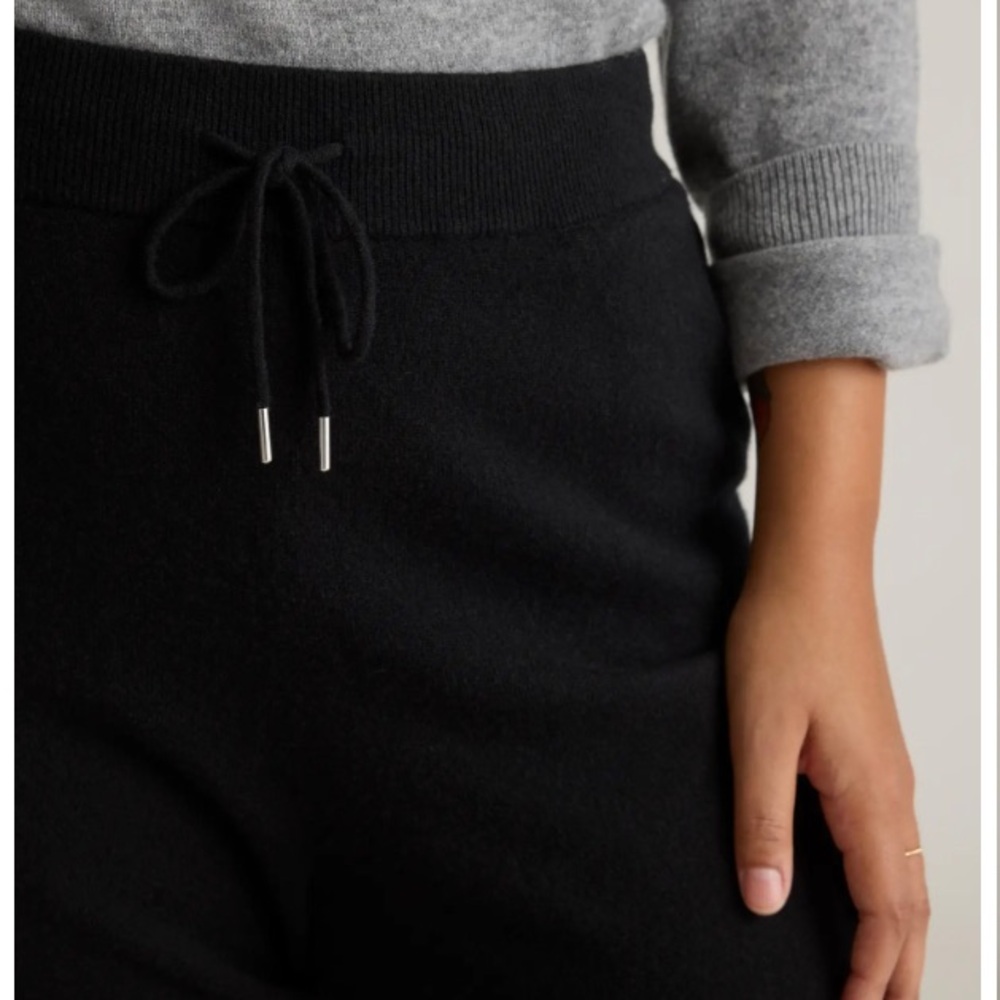 Quince Cashmere Black Mongolian Sweatpants Size XS NWT - Picture 2 of 10